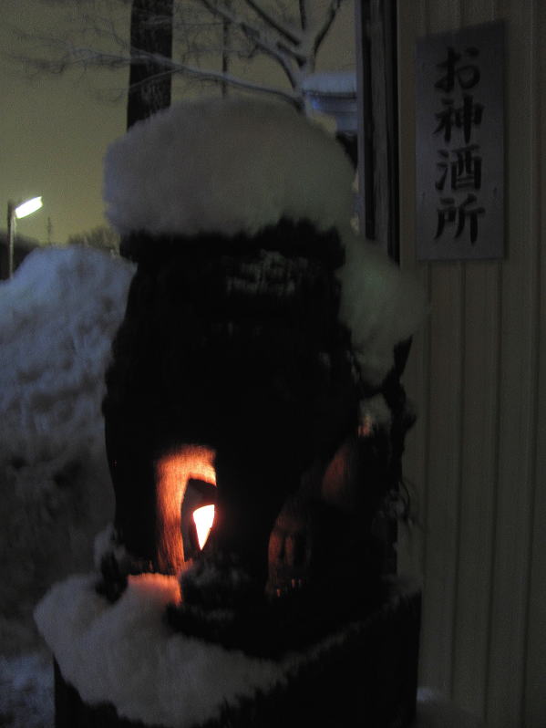 川崎神社　雪ほたる